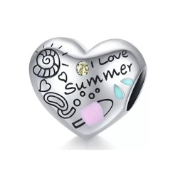 Corazón de verano en plata 1º ley regalo pulsera