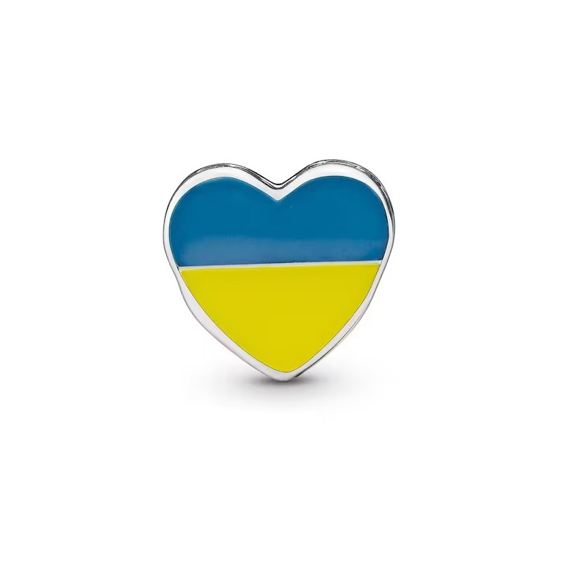 Charm bandera de Ucrania apoyo en plata S925