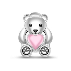 Charm oso amoroso con todo mi amor corazón rosa