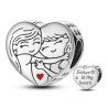 Charm corazón dos mujeres amor en plata S925 compatible