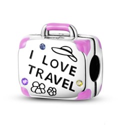 Charm maleta I Love Travel charm viajes plata