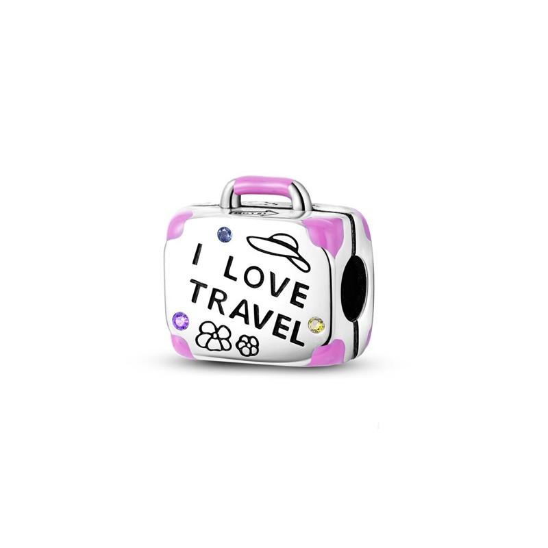 Charm maleta I Love Travel charm viajes plata