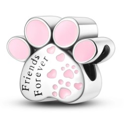 Huella mascotas plata rosa Friends Forever