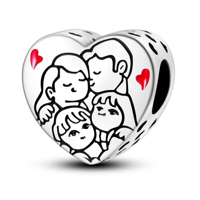 Charm familia padres e hijos plata compatible