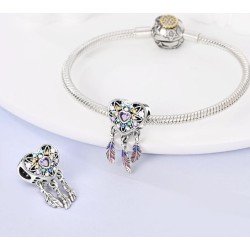 Charm corazón atrapasueños mágico plata de ley S925 compatible