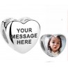 Charm corazón plata personalizado foto y mensaje
